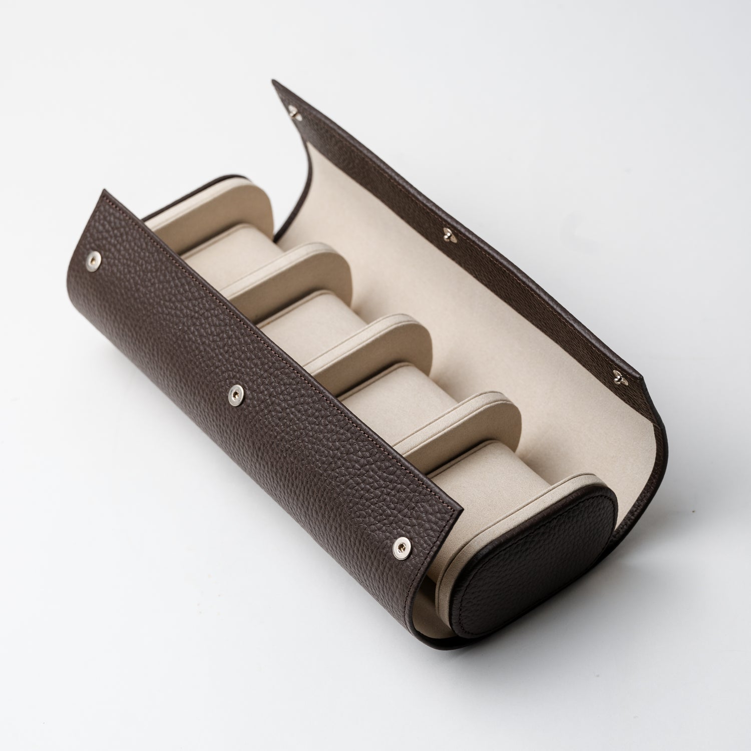 Watch Roll 4 - Brown/Cream