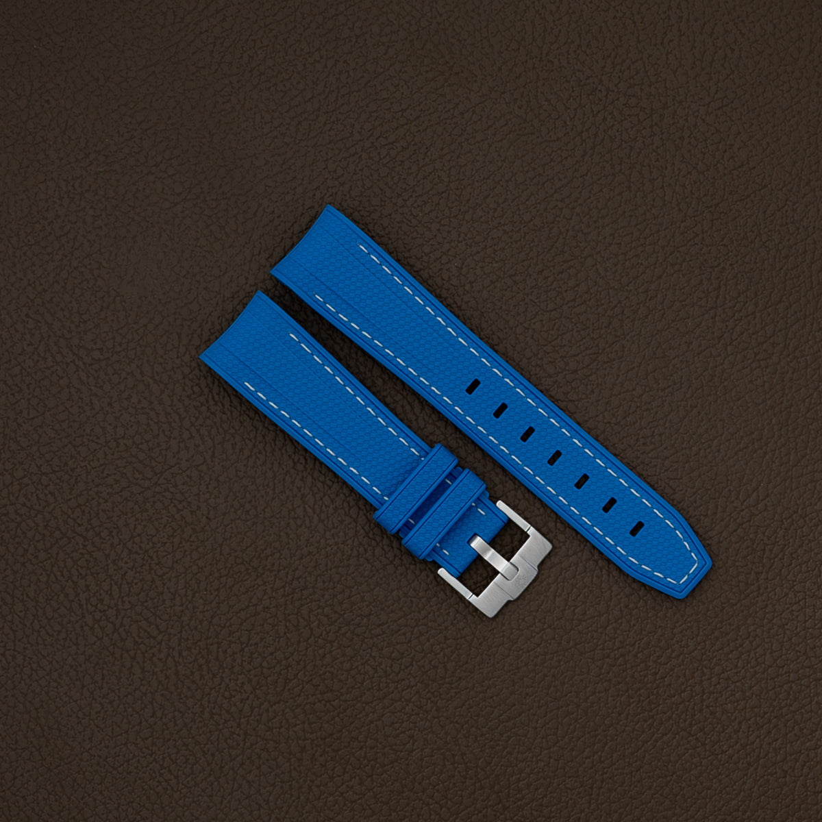 Moonswatch rubberstrap - Blue stitch