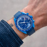 Moonswatch rubberstrap - Blue stitch