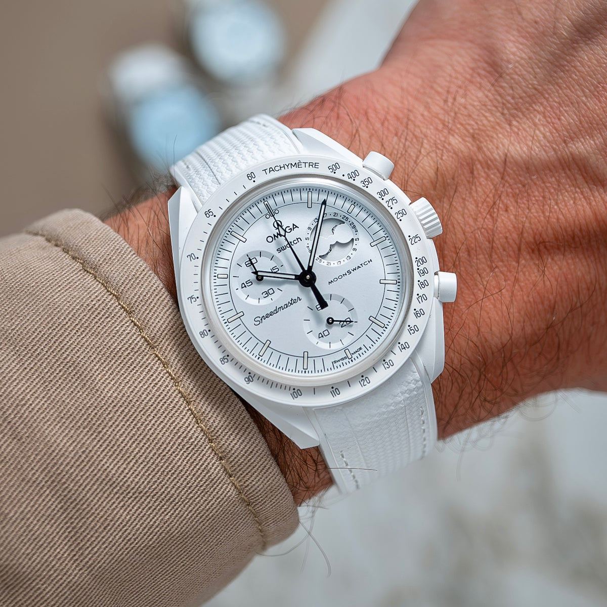 Moonswatch rubberstrap - White
