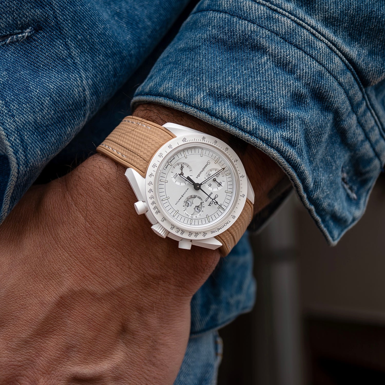 Moonswatch rubberstrap - Camel